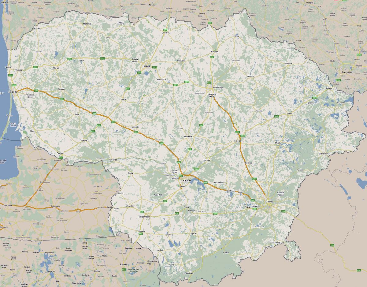 Карта на Литва турист 