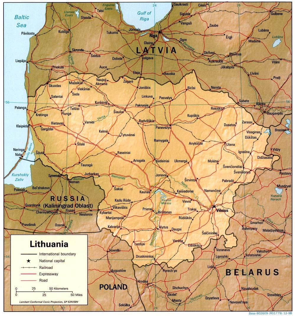 Карта На Литва 1900