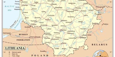 Карта на Литва летища