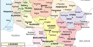 Карта на Литва политическа