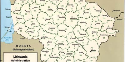 Карта Карта на Литва с градовете