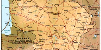 Карта На Литва 1900