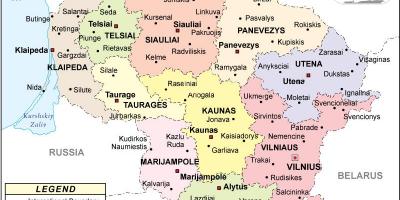 Карта на Литва политическа